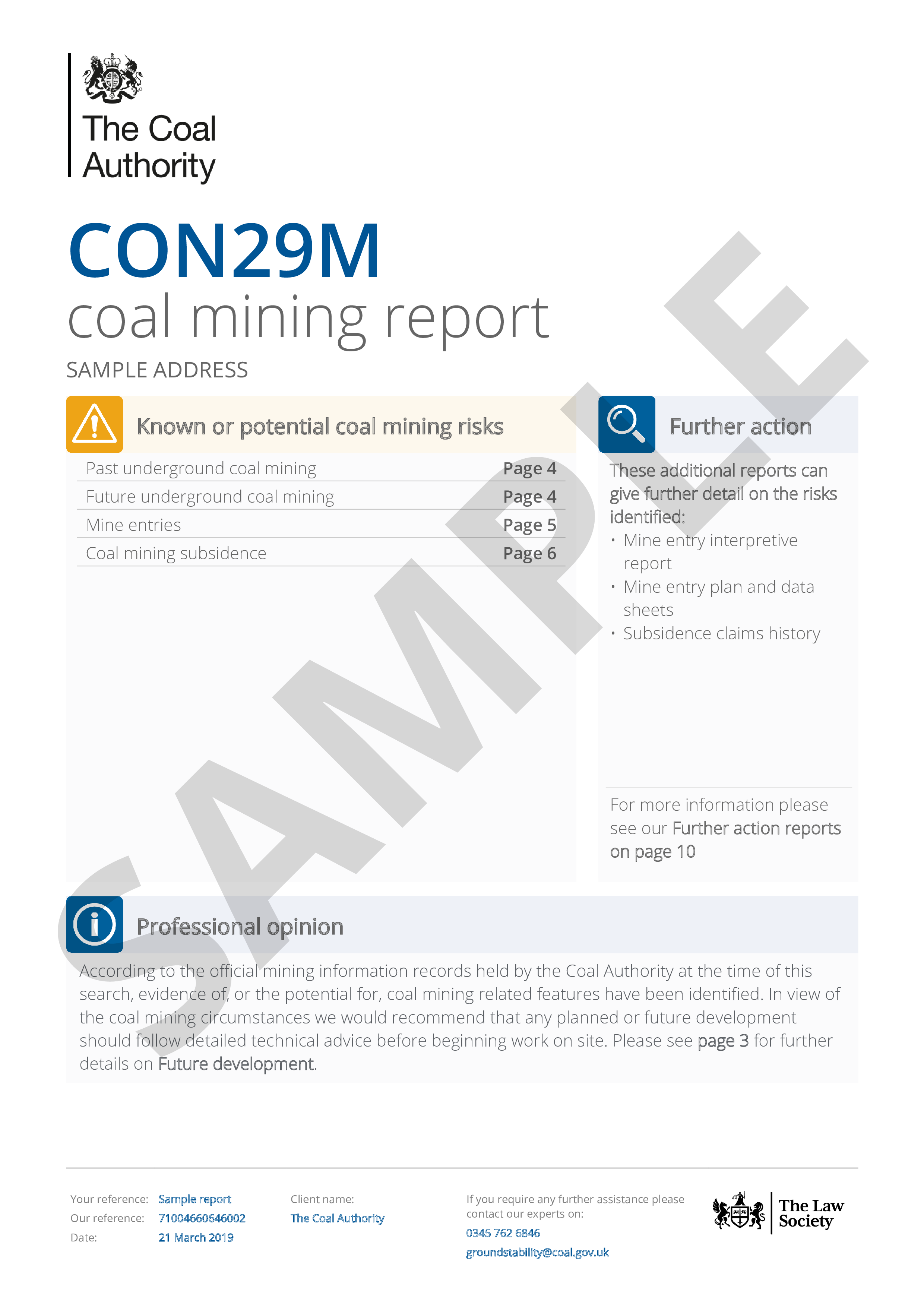 Coal Authority CON29M Report Image