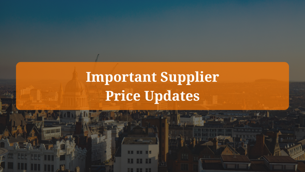 Important Supplier Price Updates